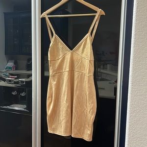 Gold body con dress
